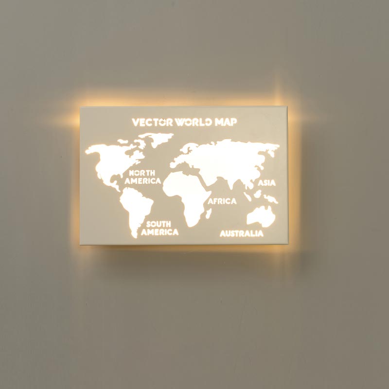Đèn tường LED bản đồ thế giới chữ nhật Venus L1378