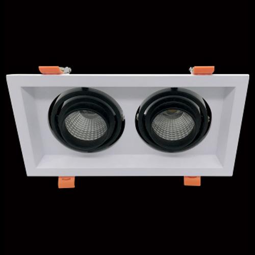 Đèn âm trần vuông chiếu điểm L210*W90*H112 - COB 9W*2, Khoét Lỗ Ø195*W95