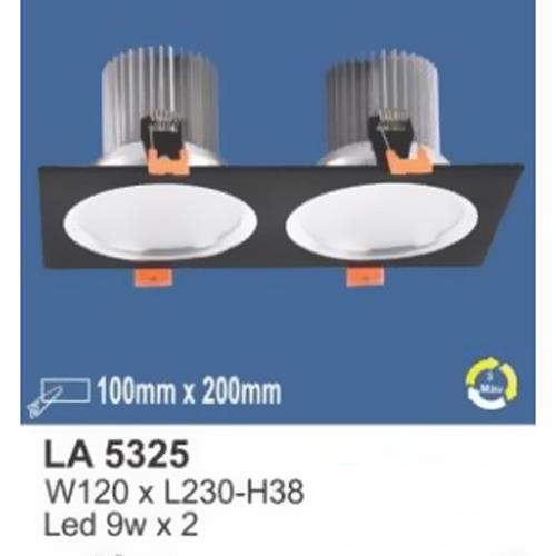 Đèn âm trần led 9W*2, L230*W120*H38