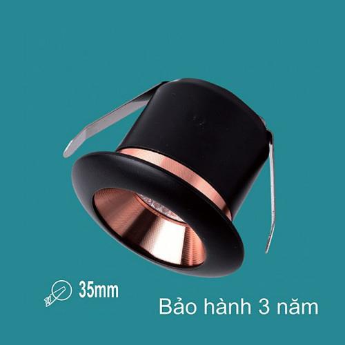 Đèn Dowlight sano LED 3W - Ø400 - khoét lỗ Ø35mm - vỏ đen