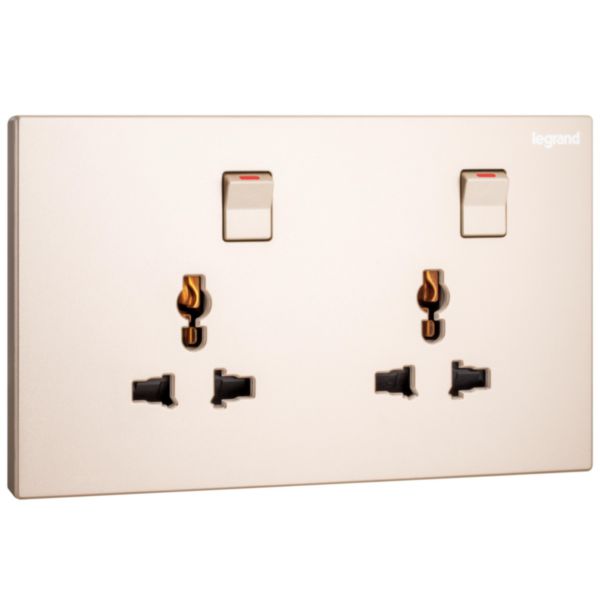 Bộ ổ cắm đôi đa năng có công tắc Galion 282435-C2