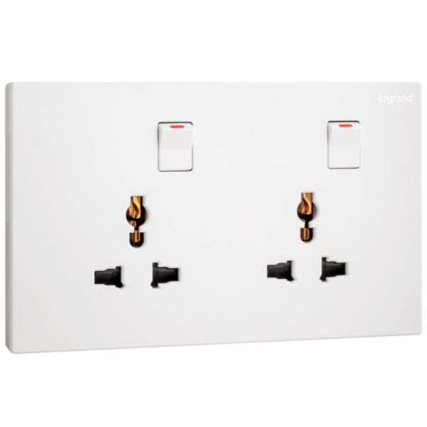 Bộ ổ cắm đôi đa năng có công tắc Galion 282435