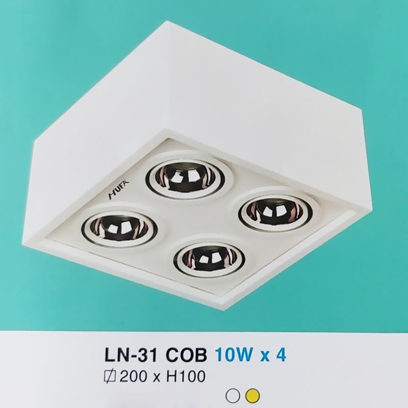 Đèn downlight ốp nổi led COB Ø200*H100-10W*4, vỏ màu trắng