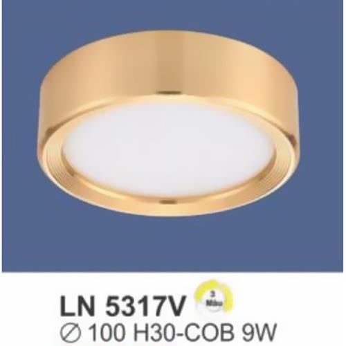 Đèn lon led COB 9W-3 màu, Ø100*H30, vỏ vàng