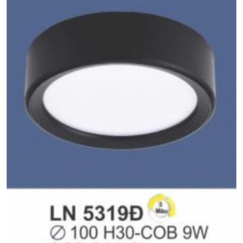 Đèn lon led COB 9W-3 màu, Ø100*H30, vỏ đen