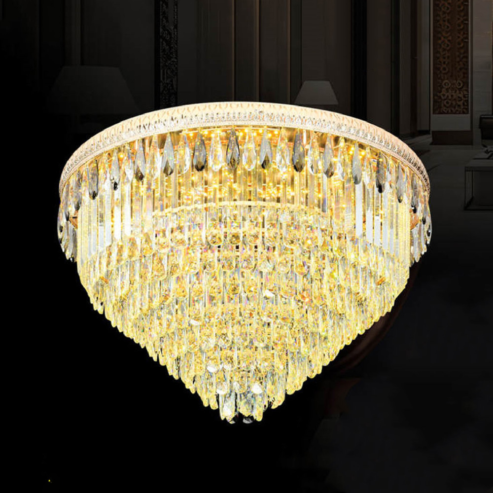 Đèn mâm pha lê Andora Ø800 x H520 - LED 3CĐ + Remote - Pha Lê (Khói + Trong )