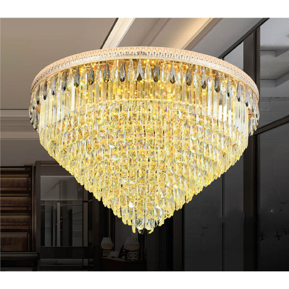 Đèn mâm pha lê Andora Ø950 x H580 - LED 3CĐ + Remote - Pha Lê (Khói + Trong )