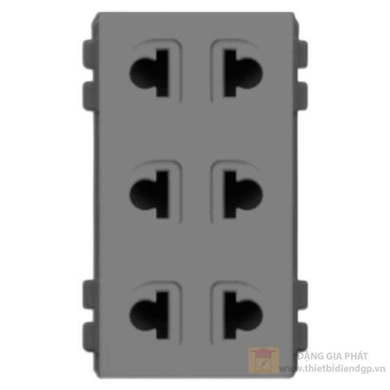 Ổ ba hai chấu sơn màu ghi xám M3632-G