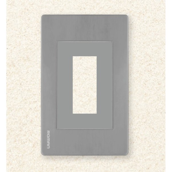 Mặt aptomat đơn Roman GA071-SG màu Grey Sần
