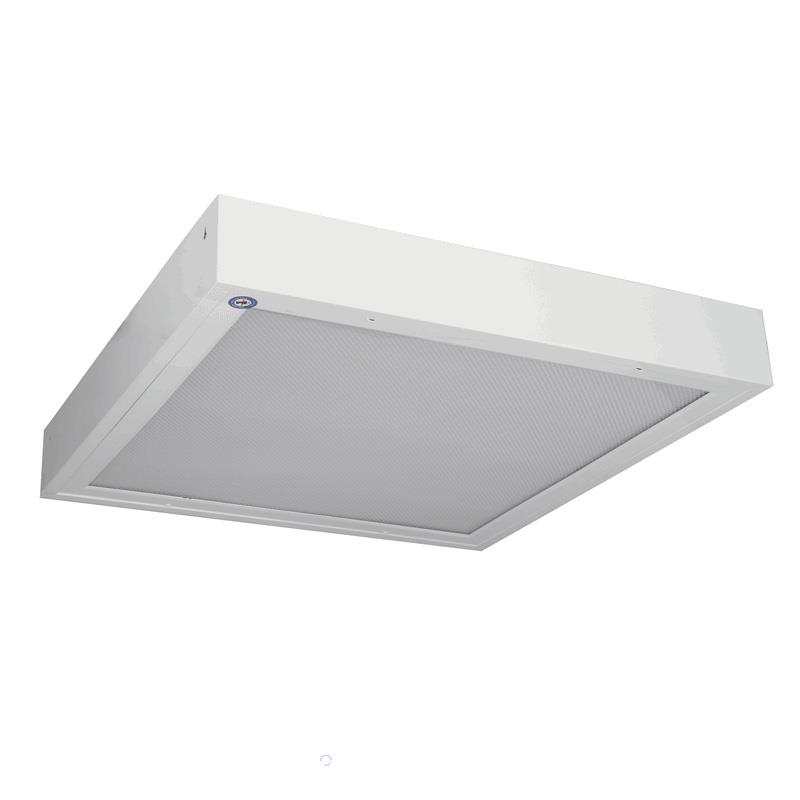 Máng đèn lắp nổi 4 bóng x 1.2m, mặt đèn bằng tấm nhựa Prismatic