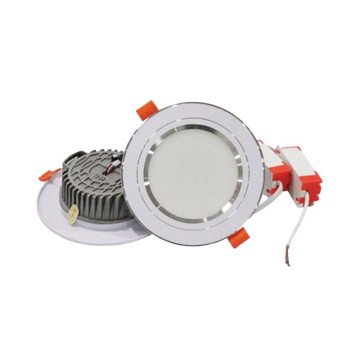 Đèn âm trần viền Bạc đế đúc cao cấp plus 8W