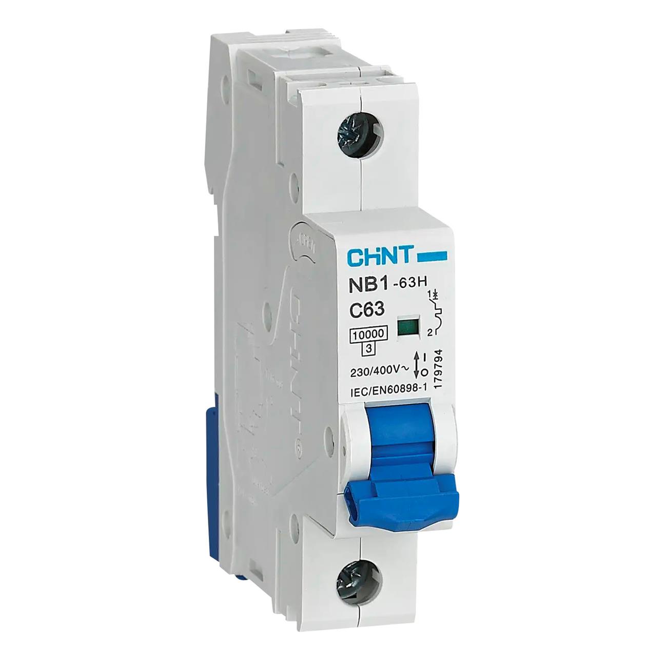 Cầu dao tự động CHINT MCB 1P NB1-63H 10kA 12In DB