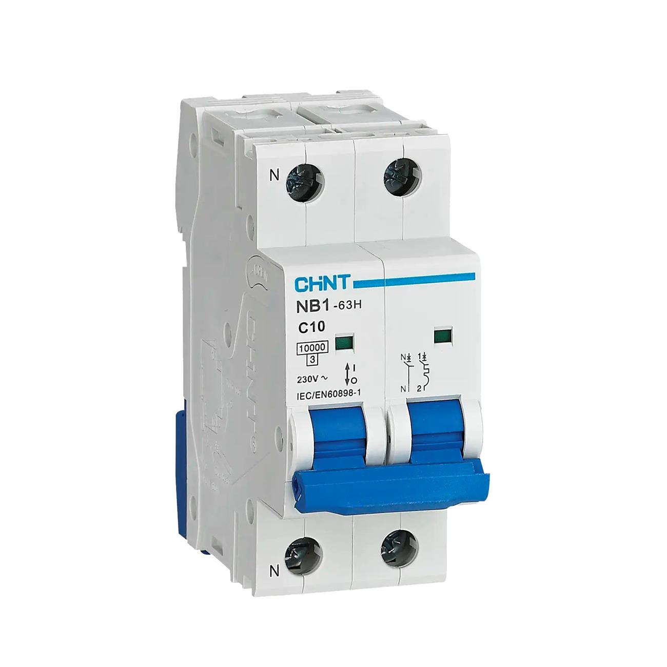 Cầu dao tự động CHINT MCB 2P NB1-63H 10kA 12In DB