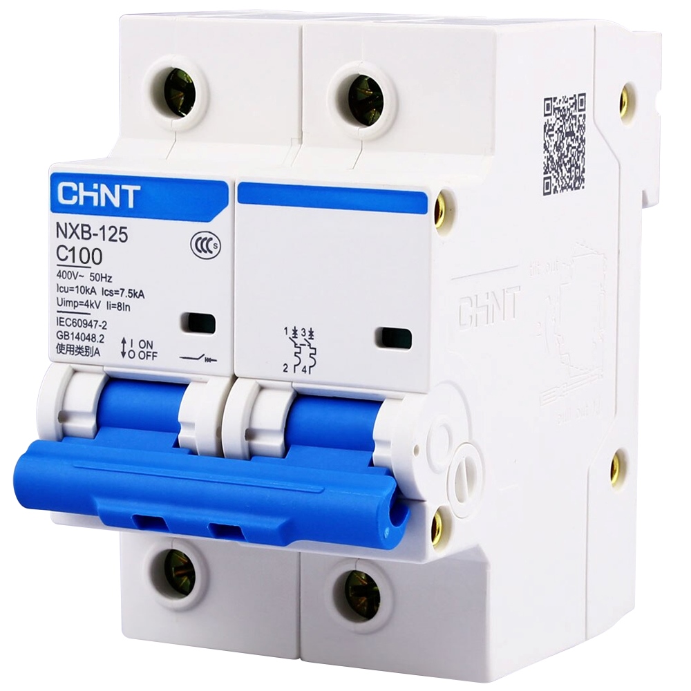 Cầu dao tự động CHINT MCB NXB-125 2P-10kA Type D