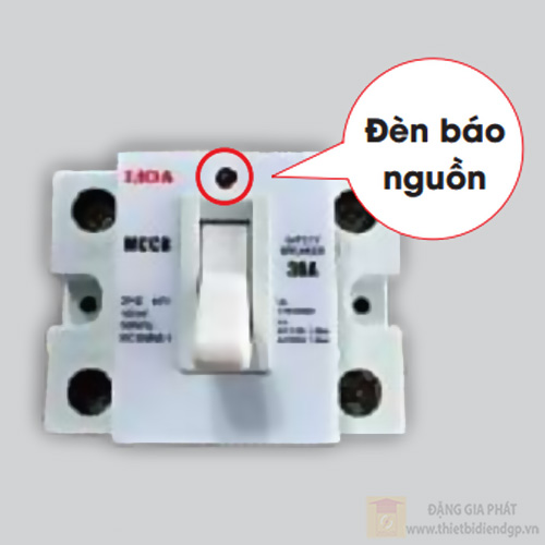 Aptomat 2P lắp nổi - 1 tiếp điểm lắp ngang (nằm) có đèn báo LIOA