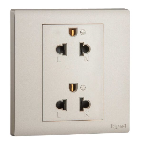 Bộ ổ cắm đôi 3 chấu, 16A