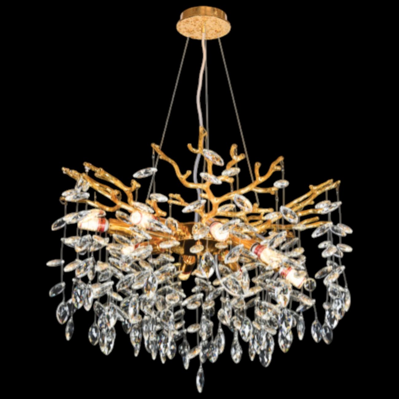 Đèn thả pha lê Andora ĐT-5883/600 - Ø600*H400 + 900 - E14*8 (Pha Lê Trong)