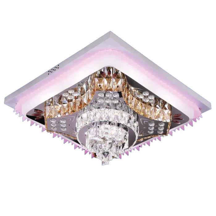 Đèn mâm pha lê vuông Sano Led-185W - thẻ pha lê K9 - Ø600