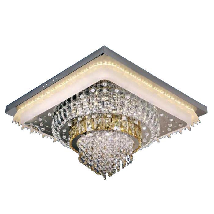 Đèn mâm vuông pha lê Sano Led-185W - thẻ pha lê K9 - Ø500
