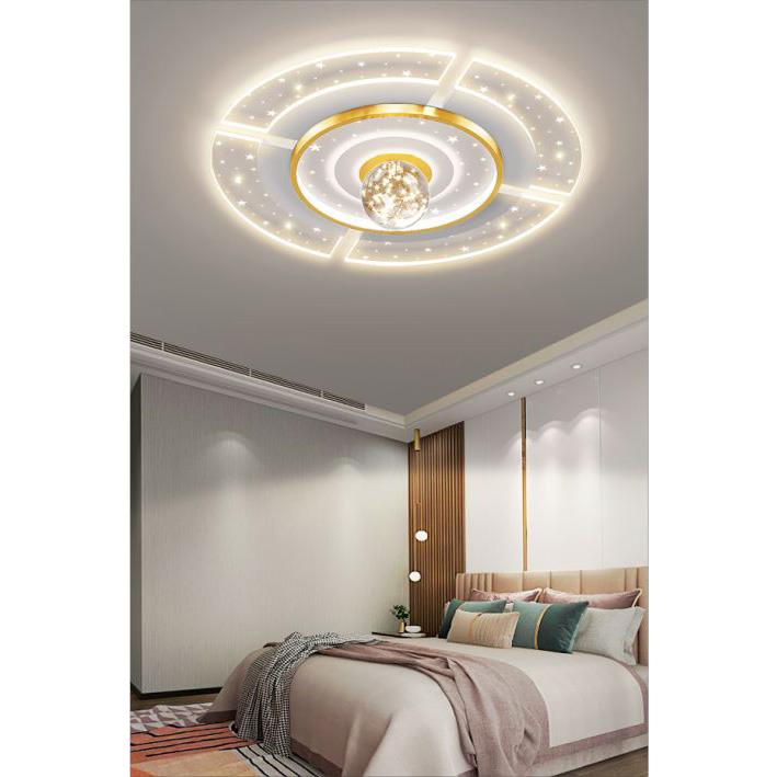 Đèn mâm led trang trí 48W*2 vỏ vàng
