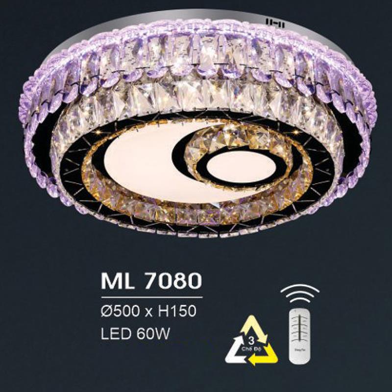 Đèn mâm led trang trí Hufa Ø500*H150 - LED 60W, ánh sáng 3 chế độ