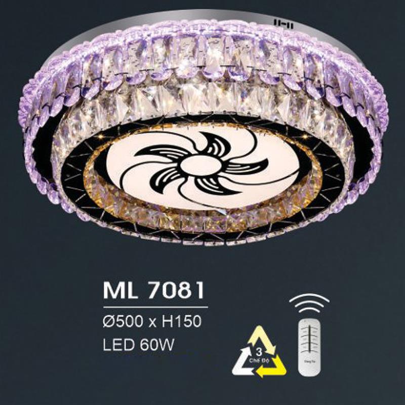Đèn mâm led trang trí Hufa Ø500*H150 - LED 60W, ánh sáng 3 chế độ