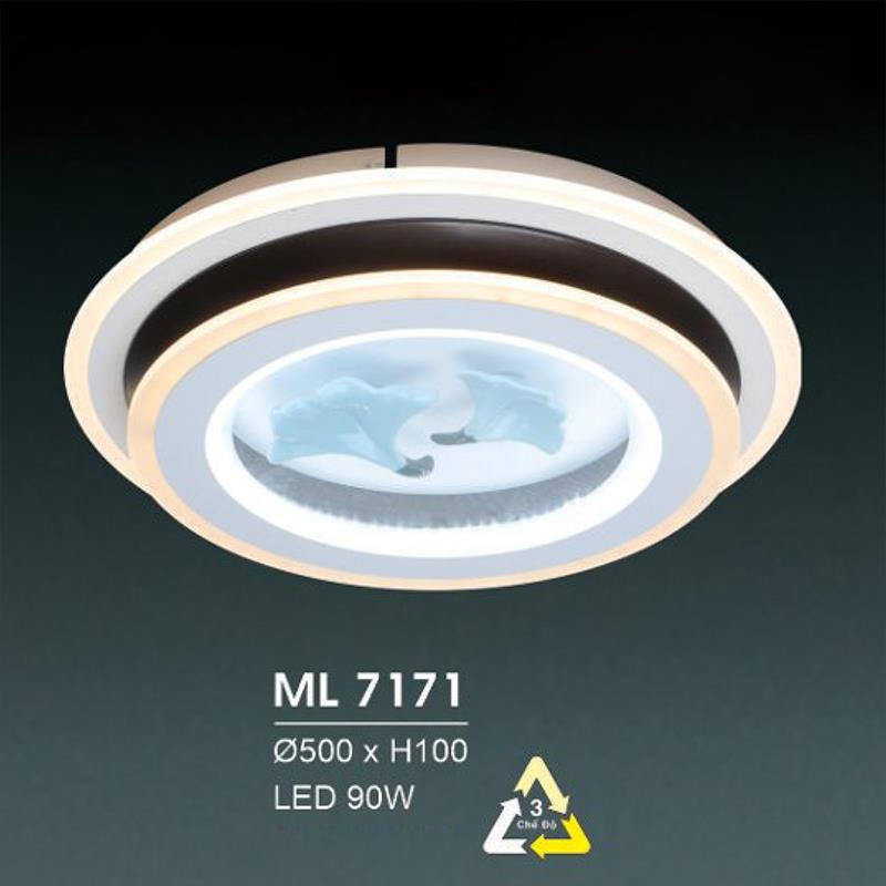 Đèn mâm led trang trí Hufa Ø500*H100 - LED 90W, ánh sáng 3 chế độ