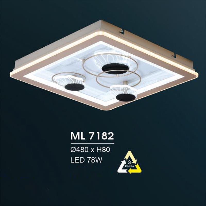 Đèn mâm led trang trí Hufa Ø480*H80 - LED 78W, ánh sáng 3 chế độ