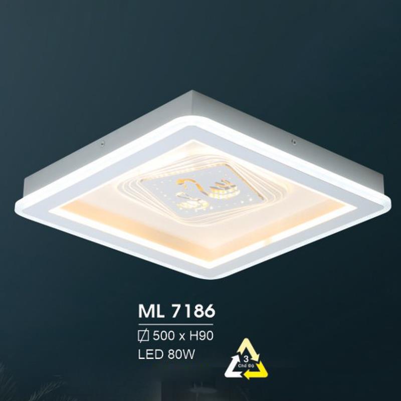 Đèn mâm led trang trí Hufa Ø500*H90 - LED 80W, ánh sáng 3 chế độ