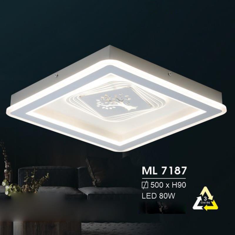 Đèn mâm led trang trí Hufa Ø500*H90 - LED 80W, ánh sáng 3 chế độ