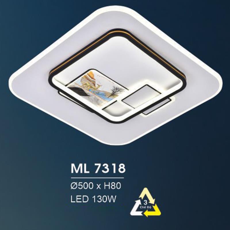 Đèn mâm led trang trí Hufa Ø480*H80 - LED 130W, ánh sáng 3 chế độ