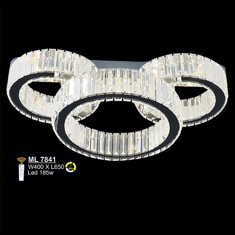 Đèn mâm pha lê W400*L650 - LED 185W - 3 màu ánh sáng