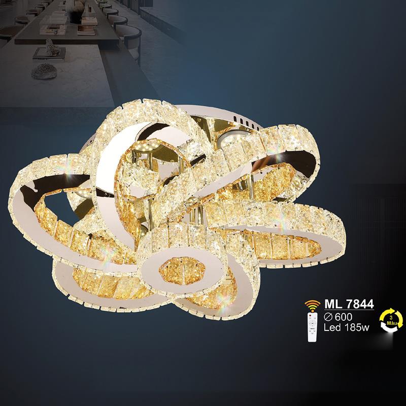 Đèn mâm pha lê Ø600 - LED 185W - 3 màu ánh sáng