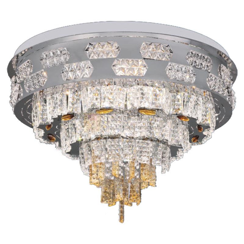 Đèn mâm ốp trần Pha Lê Led 185W - Ø600 - 3 màu ánh sáng - có remote