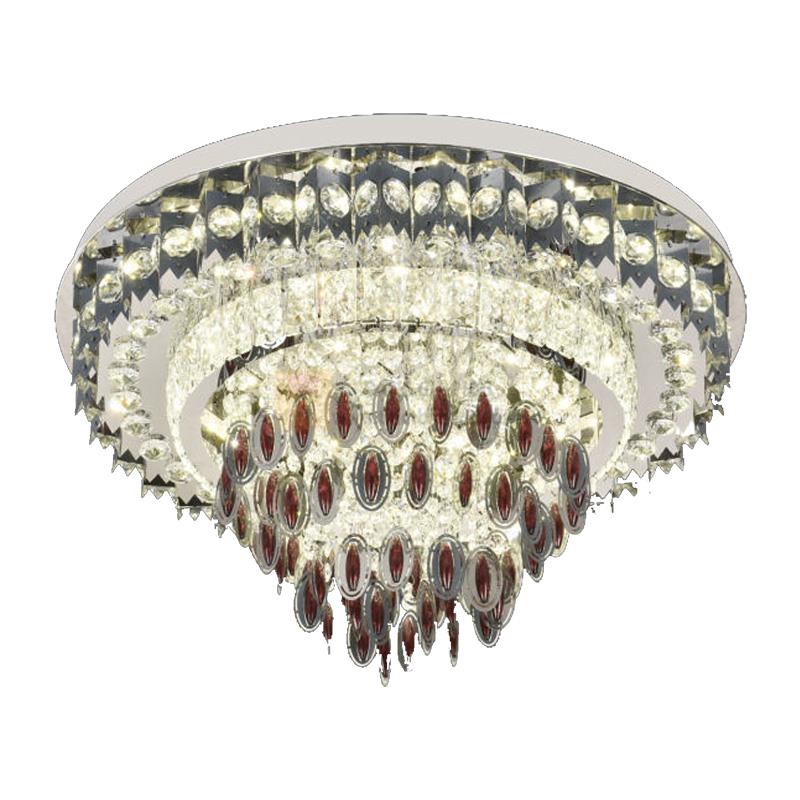 Đèn mâm ốp trần Pha Lê Led 185W - Ø600 - 3 màu ánh sáng - có remote