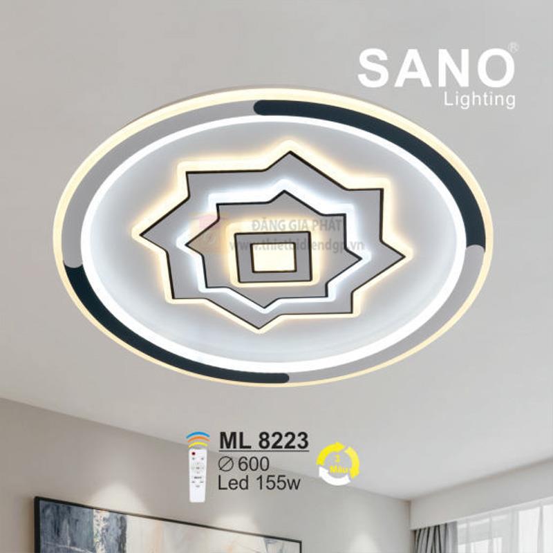 Đèn mâm ốp trần Mica Led 155W - Ø600 - 3 màu ánh sáng - có remote