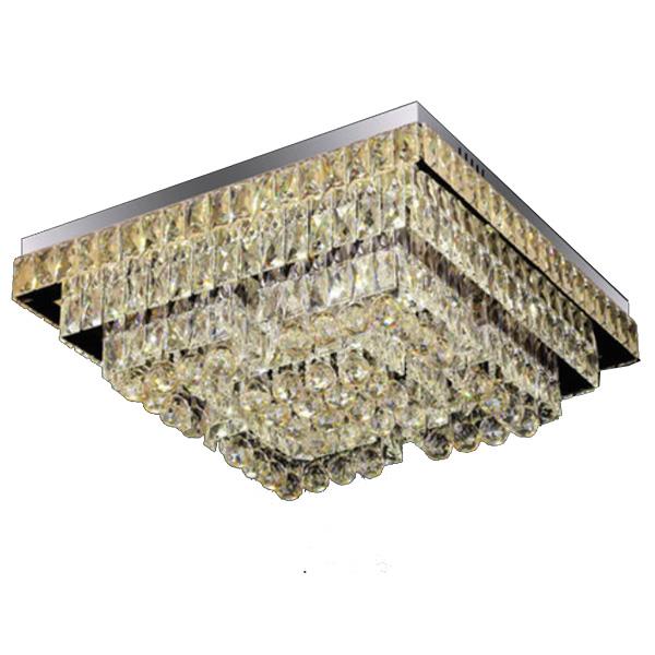 Đèn Mâm Vuông Pha Lê Ø700*700*H230, LED - Pha lê loại 1