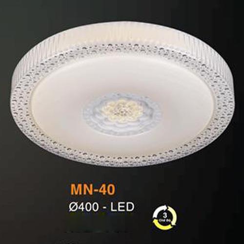 Đèn mâm Verona ốp trần Led Mica Ø400, ánh sáng 3 chế độ