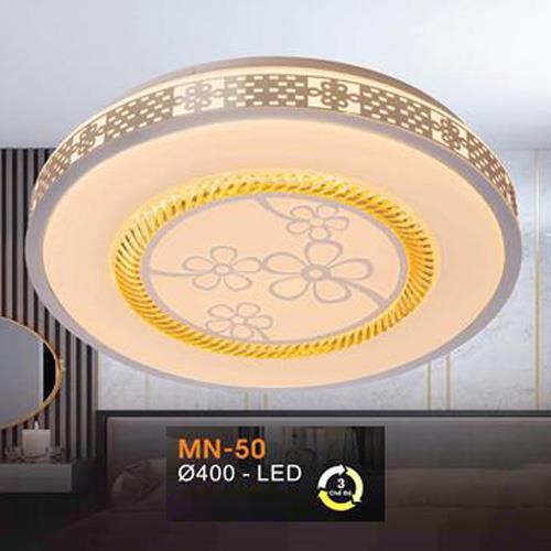 Đèn mâm Verona ốp trần led Mica Ø400, ánh sáng 3 chế độ