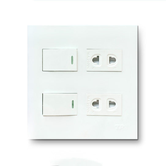 Bộ 2 ổ cắm và 2 công tắc MN4/2CT-2OC