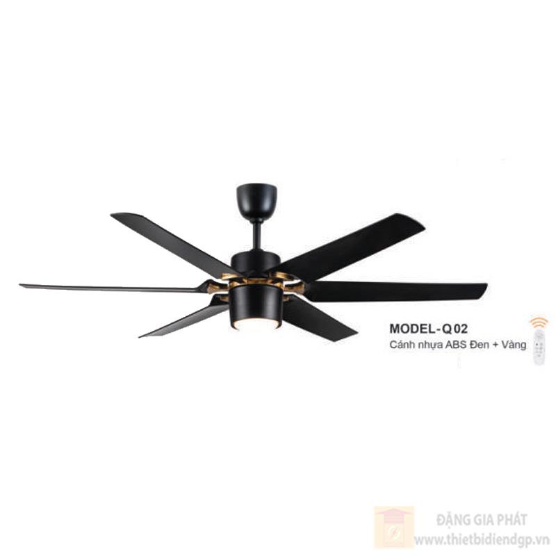 Quạt trần đèn Euroto 6 cánh nhựa ABS MODEL-Q02
