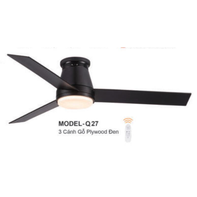Quạt trần đèn Euroto 3 cánh Gỗ Plywood MODEL-Q27