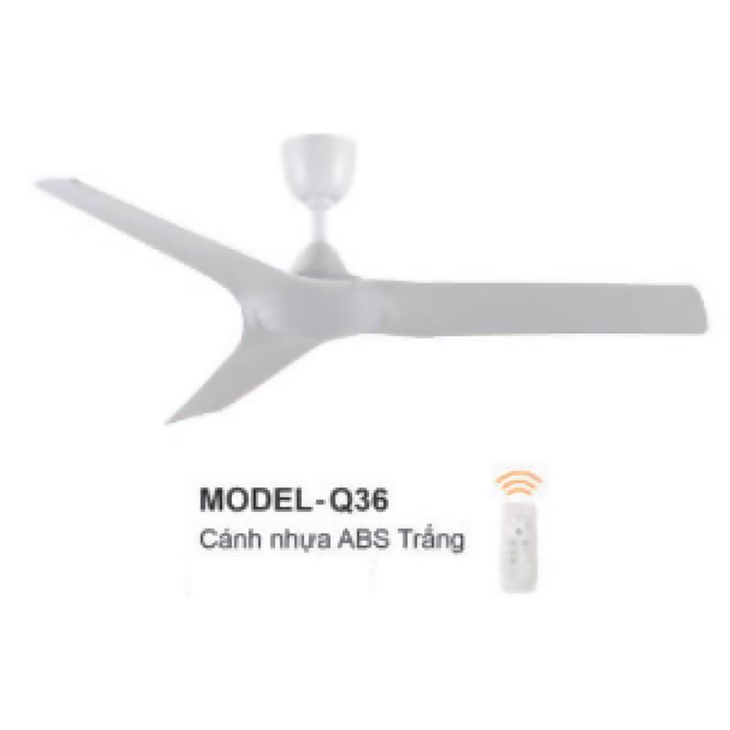 Quạt trần đèn Euroto 3 cánh nhựa ABS MODEL-Q36