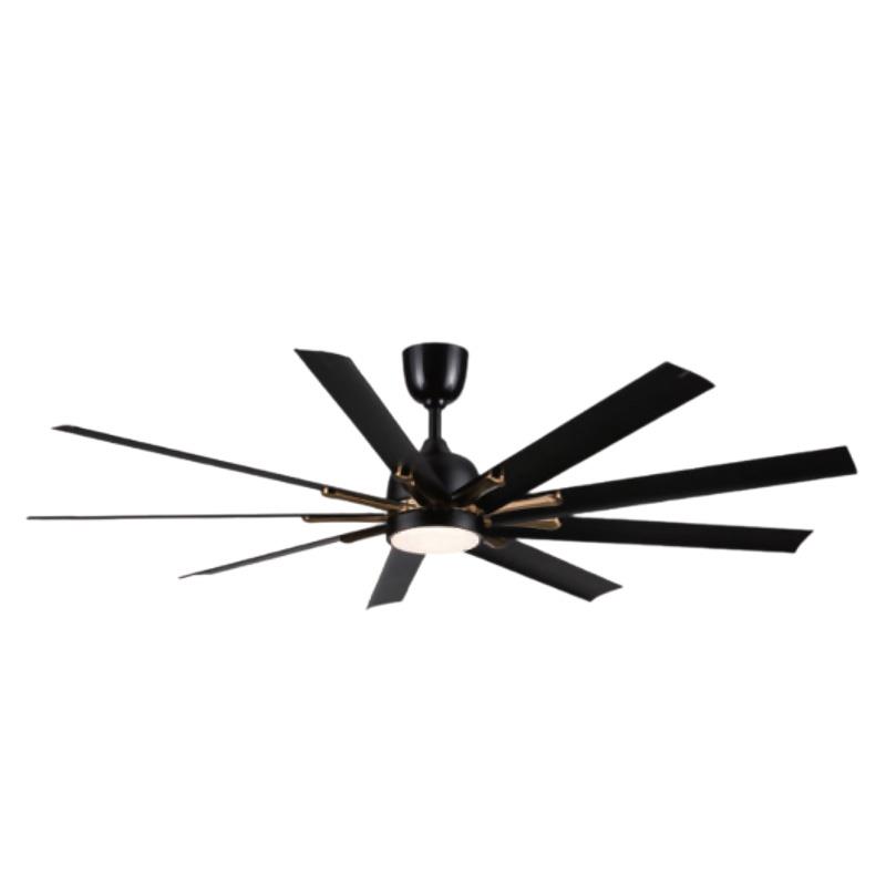 Quạt đèn 9 cánh nhôm đen 24W - 3 chế độ màu có remote điều khiển