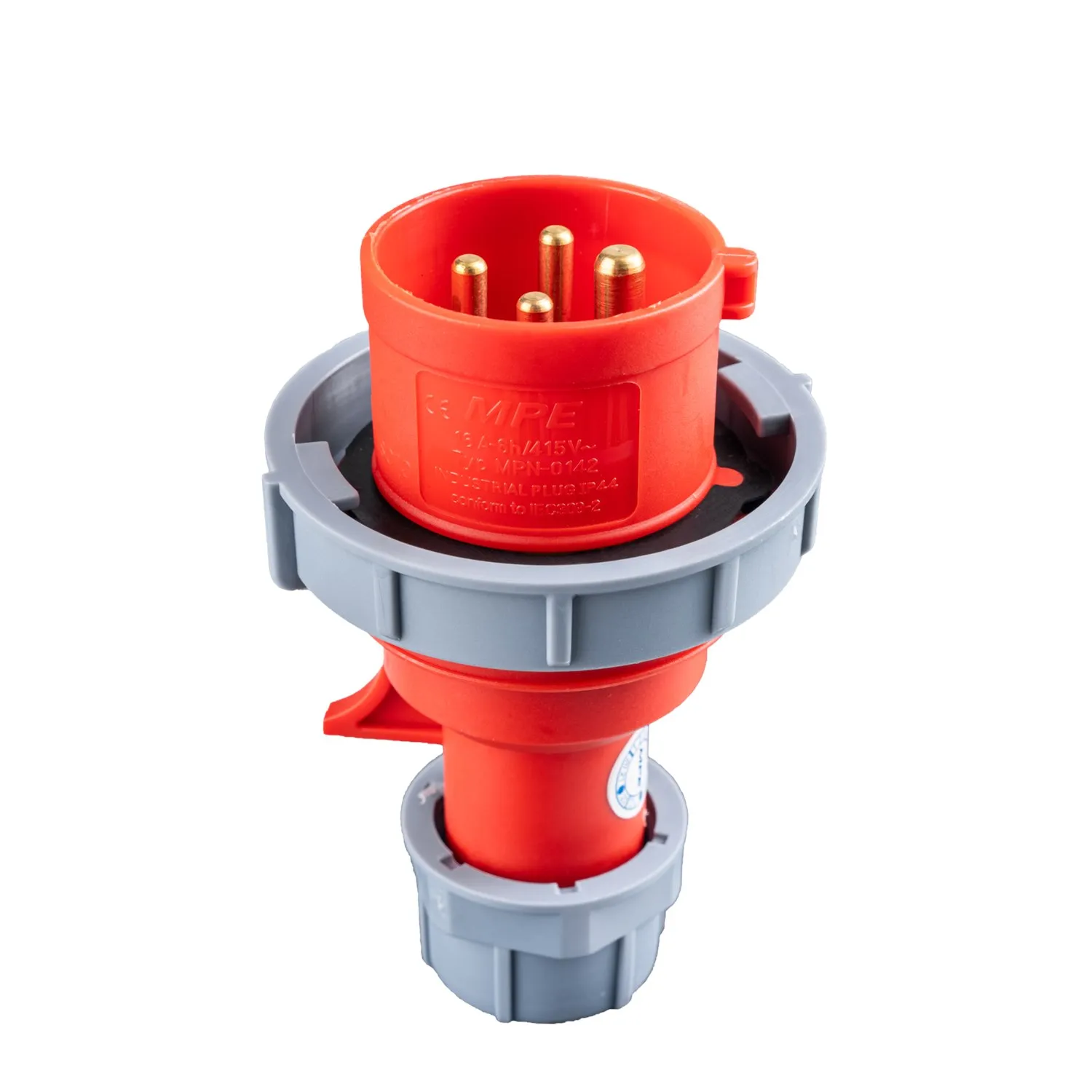 Phích cắm công nghiệp 3 pha MPE loại di động có kẹp giữ dây 3P+E IP67