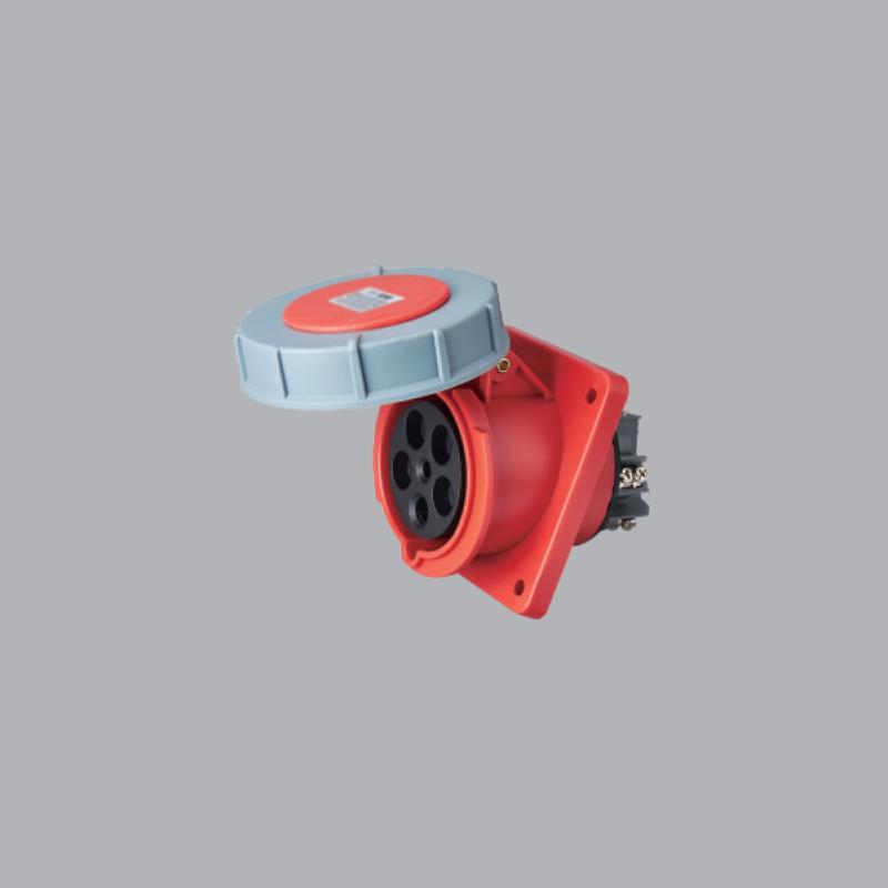 Ổ cắm loại cố định bắt trên bảng điện loại xéo 63A 318-415V 3P+N+E IP67