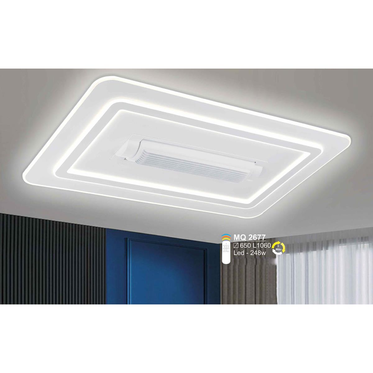 Đèn mâm SANO led chữ nhật 248W - 3 màu ánh sáng - Ø650*L1060