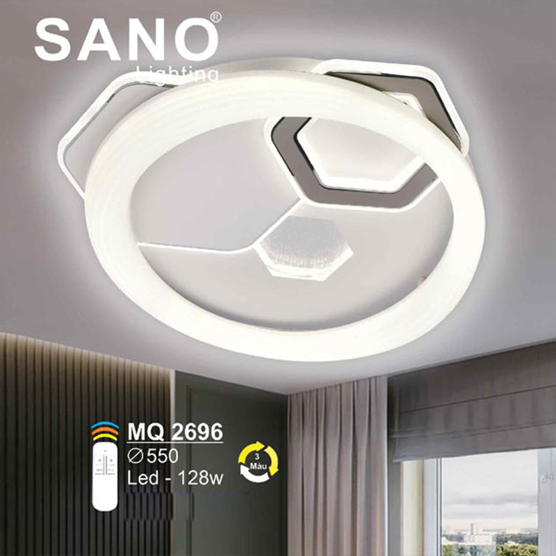 Đèn mâm SANO led 128W - 3 màu ánh sáng - Ø550