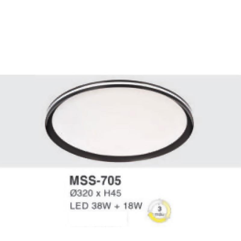Đèn mâm led tròn siêu sáng 38W+18W - Ø320*H45 - 3 chế độ màu