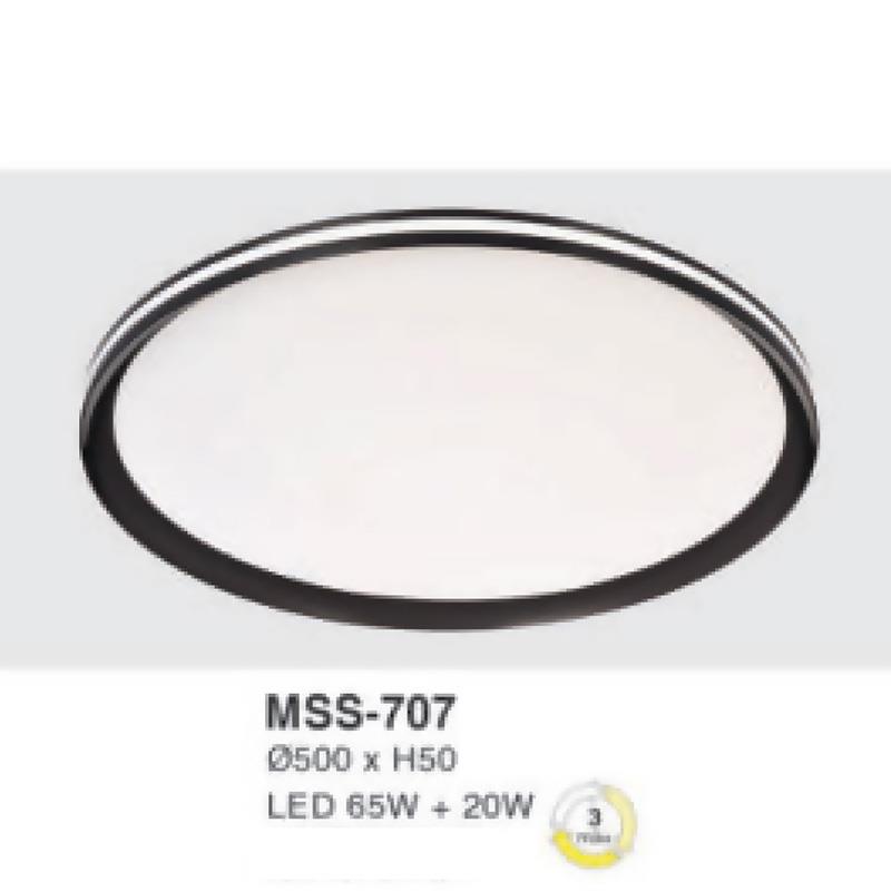 Đèn mâm led tròn siêu sáng 65W+20W - Ø500*H50 - 3 chế độ màu